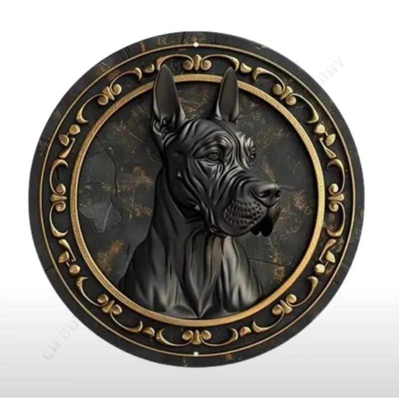 Witch Broom Halloween Sign, Round Aluminum Wall Plaque 20x20cm