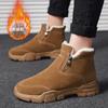Зимние водонепроницаемые и нескользящие ботинки для снега, мужские короткие ботинки, теплые утолщенные ботинки из бархата и хлопка, ботинки для снега из хлопка, мужские ботинки из хлопка