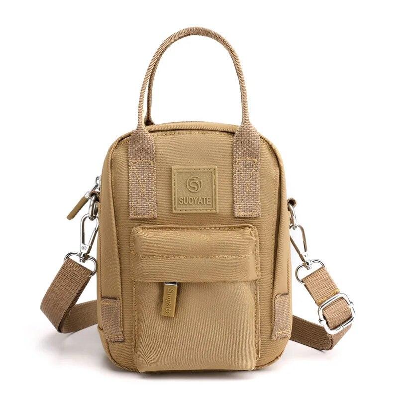 Fashion Colored Canvas Shoulder Bags Women's 2023 New Small Square Crossbody Bags Nylon Cloth Handheld Phone Organizer Bag