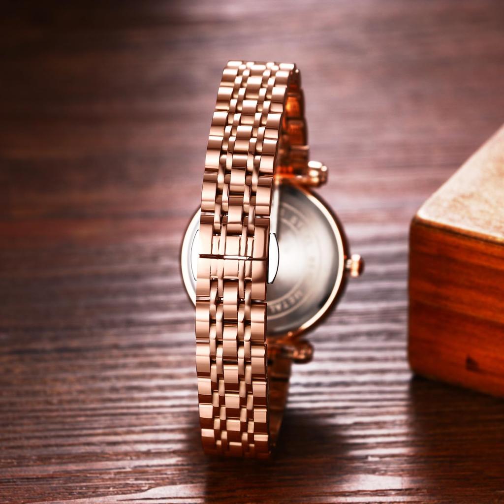 Cute and Popular Adjustable Stainless Steel Quartz Stylish Fashion Watch Perfect for or As a Gift for Her Women's Watch, Waterproof Length, Watch, -