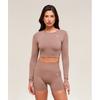 Gymshark Повседневный бесшовный укороченный топ с длинными рукавами каштаново-розового цвета B7a2s Kcpn