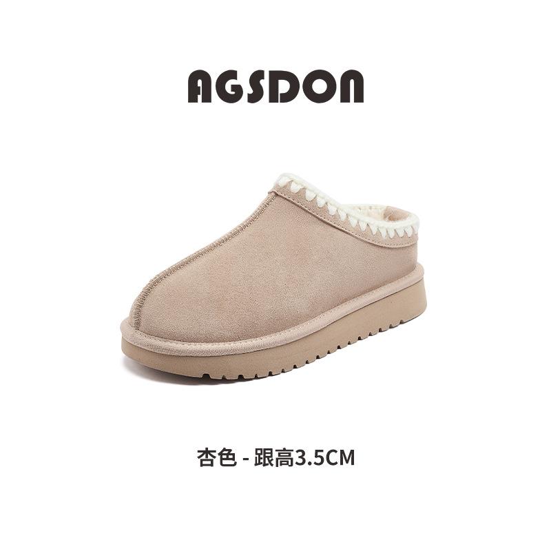 Augustine Low-top Snow Boots for Women's 2025 New Winter Velvet Thickened One-pedal Bread Cotton Shoes