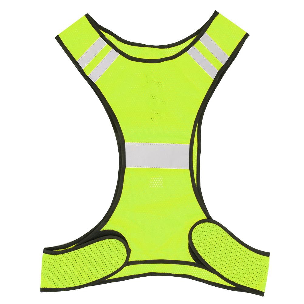 Светоотражающий жилет безопасности для улицы со светодиодной подсветкой, высокая видимость для бега в ночное время, велоспорт, желтый