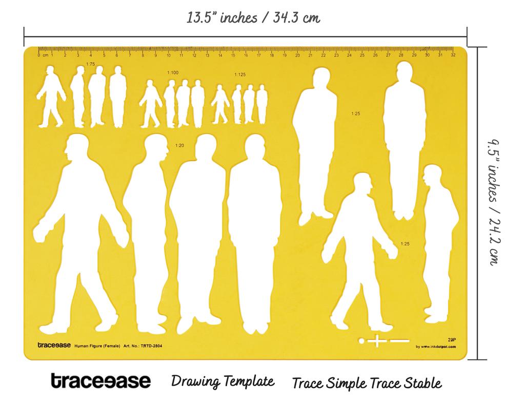 Traceease Handicap Symbol Human Template Designer  s Drafting Tools Stencils- 1