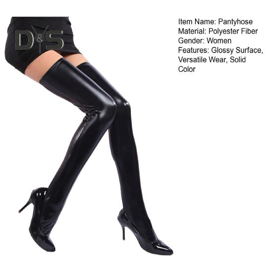 1 пара женских колготок до бедра, однотонные носки, облегающие, из искусственной кожи, для вечеринок, ночных клубов, чулок