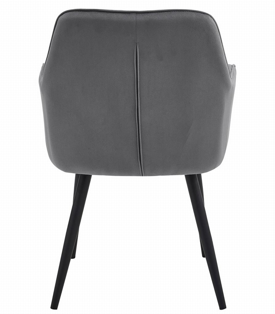 JORK chair - dark gray velvet / black legs x 2