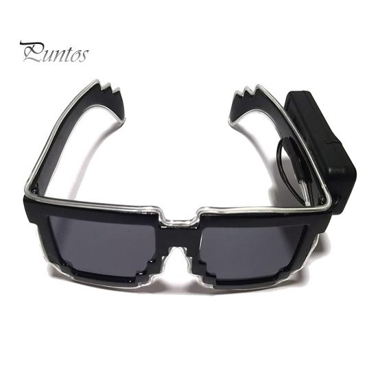 1 пара светящихся очков Солнцезащитные очки со светодиодной подсветкой Беспроводная громкая связь для танцев 4-режимная функция привода Очки для вечеринок Хэллоуин EDM Карнавальная подсветка