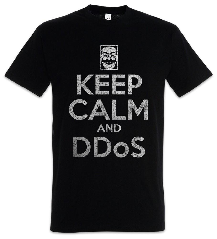 Keep Calm And Ddos Mens T-Shirt IT Computer Science Computer Scientist PC Science Geek