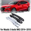 Black Carbon Fiber Car Handle Or ABS Chrome Door Handles Cover for Mazda 3 Axela MK3 BM 2014~2018 Car Accessories Cap 2015 2016