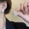 Простые белые серьги-гвоздики с цветком для женщин Brincos Feminino, модные украшения со стразами, подарок девушке