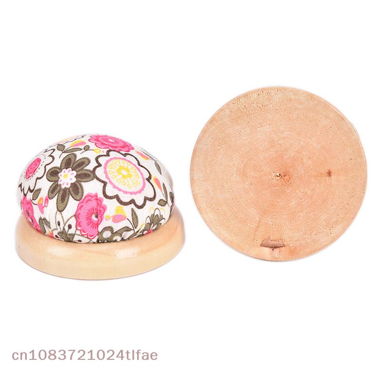1 Pc Wood Bottom Base Needle Pin Cushion Holder, Sewing & Needlework DIY Craft Set PP Cotton Needle Insert Brand New