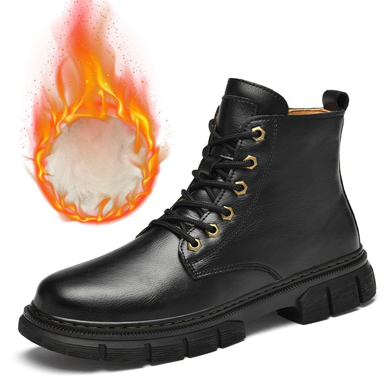 Fashion Stylish All-match  Boots for Men Outdoor Men's Shoes Winter Boots for Men 2024 Genuine Leather Men Casual High Top Shoes