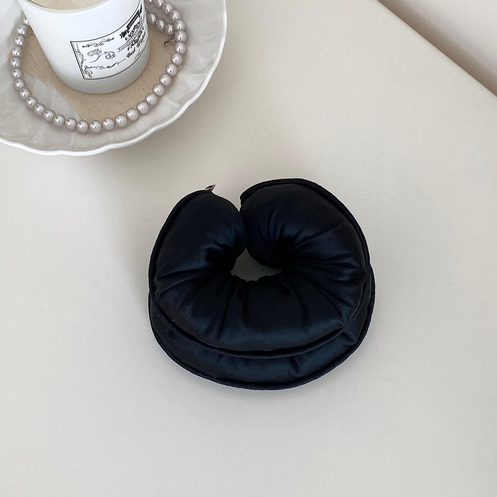 Губка Сон Эластичная резинка для волос Хрустики для волос для женщин Аксессуары для волос Девушки Мягкий однотонный сатин Наполненный хлопком Большие резинки