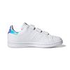 Adidas Stan Smith CF C Белые переливающиеся детские кроссовки Cloud-White Silver-Metallic FX7539