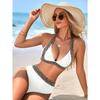 Новый 2025 Новый европейский и американский купальник женский, Женский раздельный облегающий однотонный сексуальный купальник-бикини