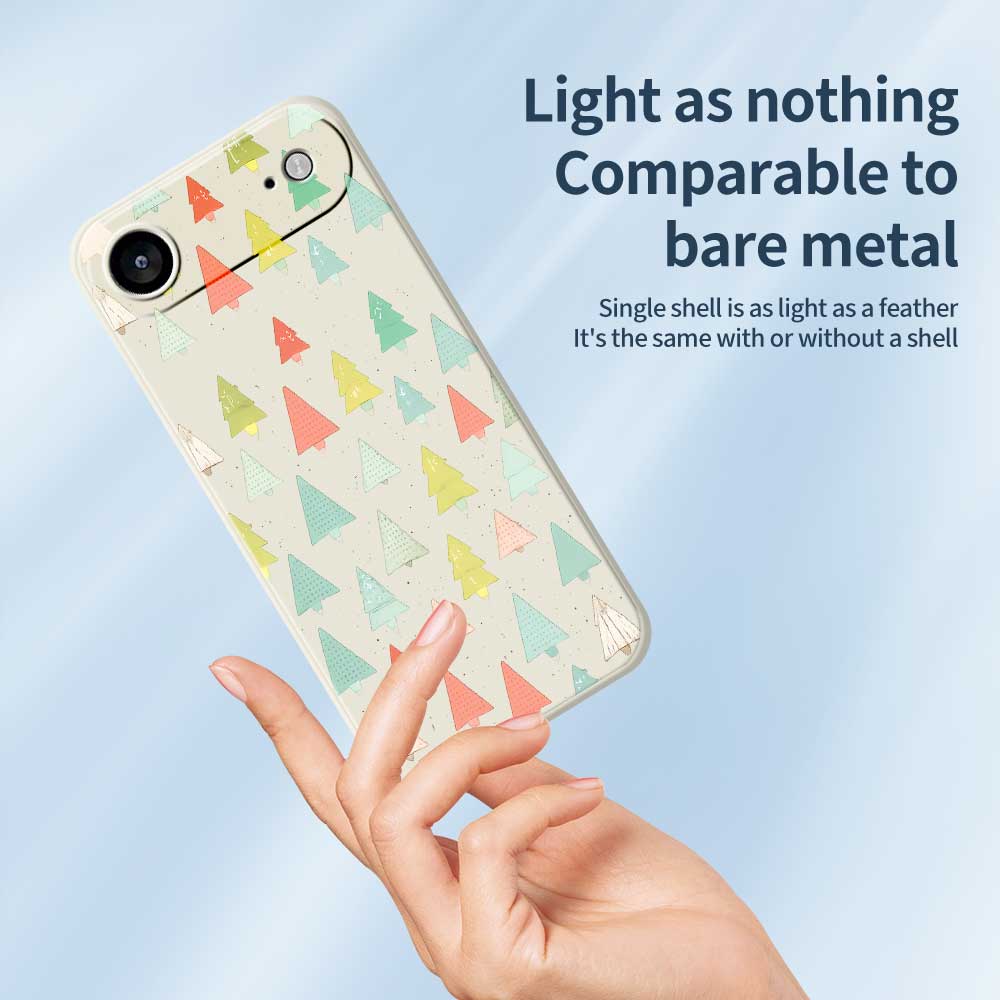 For iPhone 17 Air Case Colorful Trees Pattern Printing Straight Edge TPU Phone Back Cover