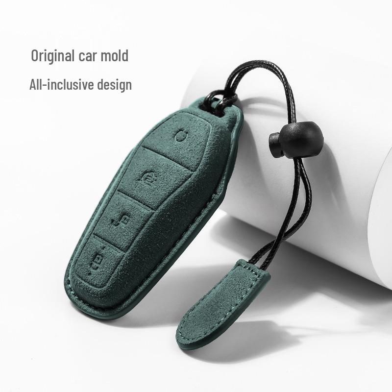Suede Car Key Cover for BYD Dolphin, Qin, Song, Yuan Pro, Tang, and Destroyer Models