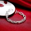 925 Sterling Silver Chain Link Bracelets Men's Women Chunky Flat Curb Punk Jewelry Bracelet On Hand Luxury Fine Fashion Jewelry