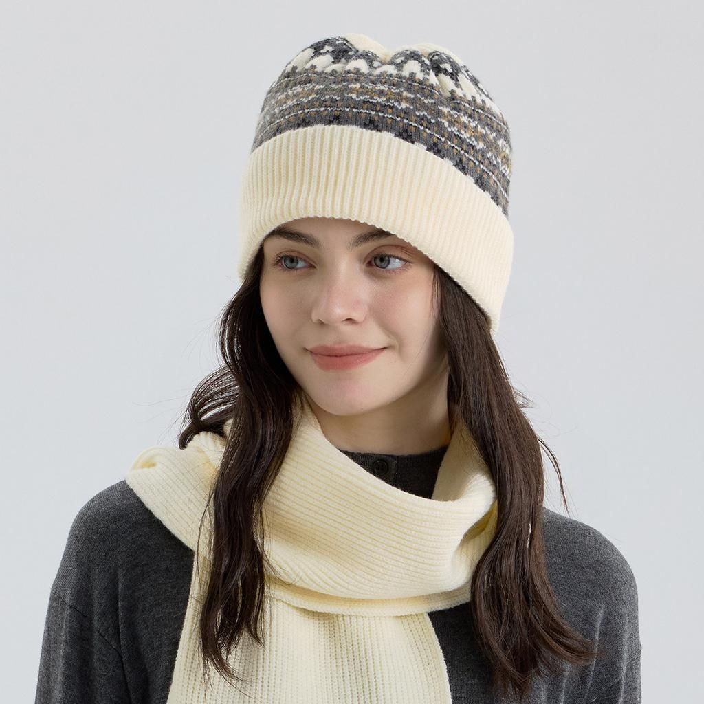 DIMANAF Зимняя Осенняя Женская Шапка Цветочная Толстая Вязаная Шапка Новая Женская Теплая Толстая 2025 Мода