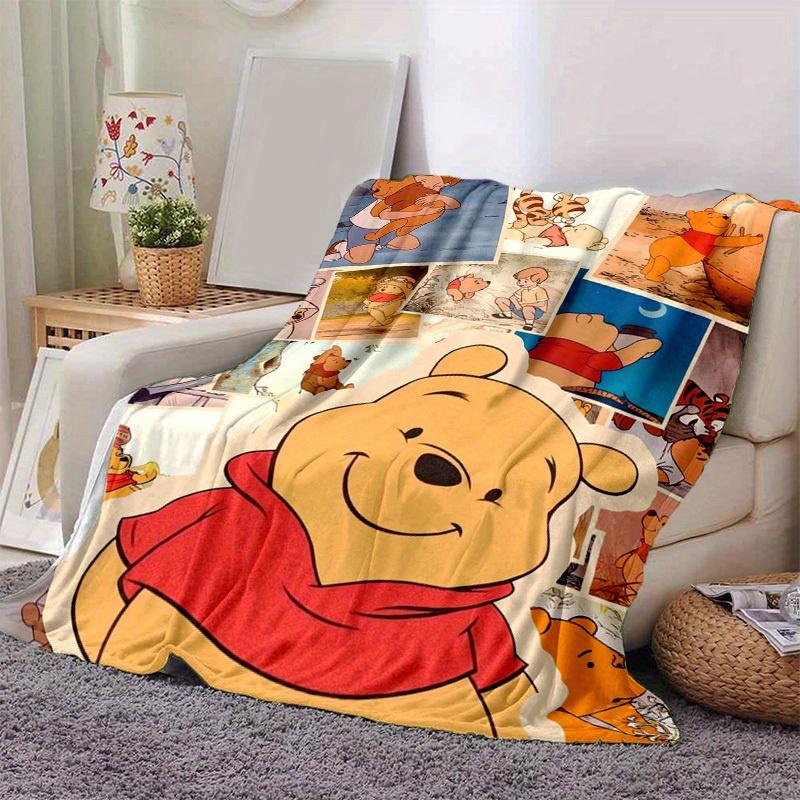 1pc. Cartoon Pooh Bear Blanket, Seasonal Universal Home Decor Gift for friends and family,Soft Flannel Throw Blanket, Versatile & Cozy for B