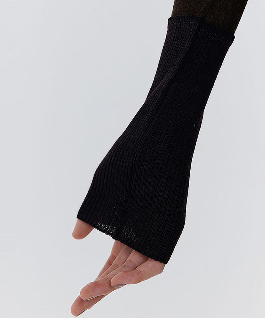 WNDERKAMMER Knit Rib Half Turtleneck T-Shirt_Brown