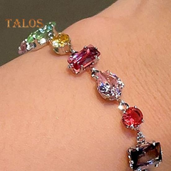 Женский браслет, ожерелье, разноцветный, конфетного цвета, кубический цирконий, регулируемая длина, женские украшения, подарок на День матери, праздники, свадьбы