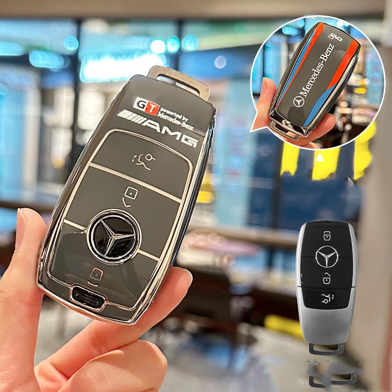 For Mercedes Benz A C E S G Class GLC CLA CLE W205 W213 W222 X167 W177 Car Smart 4 Buttons Key Cover Case Bag Fob Shell Holder FH1