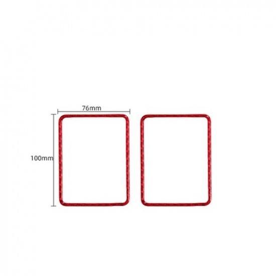 2Pcs Red Carbon Fiber Interior Side Air Vent Outlet Cover Trim For Toyota Tacoma