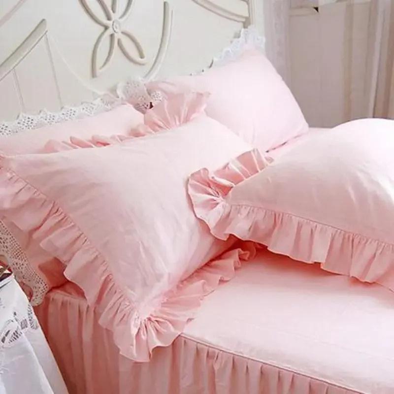 Brief Classic Pillow Case Bed Princess Ruffle Pillow Cover Handmade Pillowcases Home Textile Pillowcase 100% Cotton Cloth