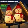 Солнечные Рождественские огни снеговика Садовая атмосфера Декоративные фонари Водонепроницаемые садовые фонари из смолы Пейзажное освещение Напольные светильники для лужайки