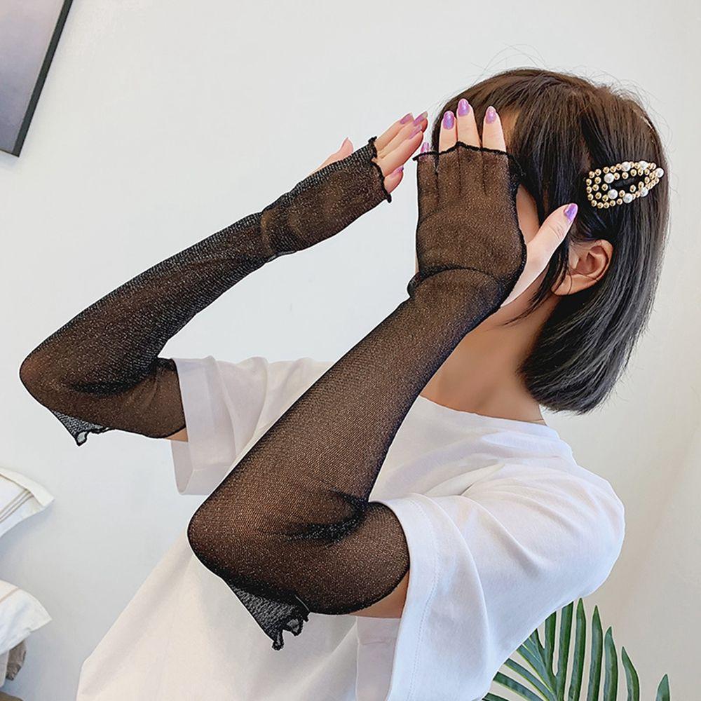 Sport Long-sleeved Glove Sunscreen Mesh Lace Arm Warmers Ice Silk Sleeves Sun Protection Cover