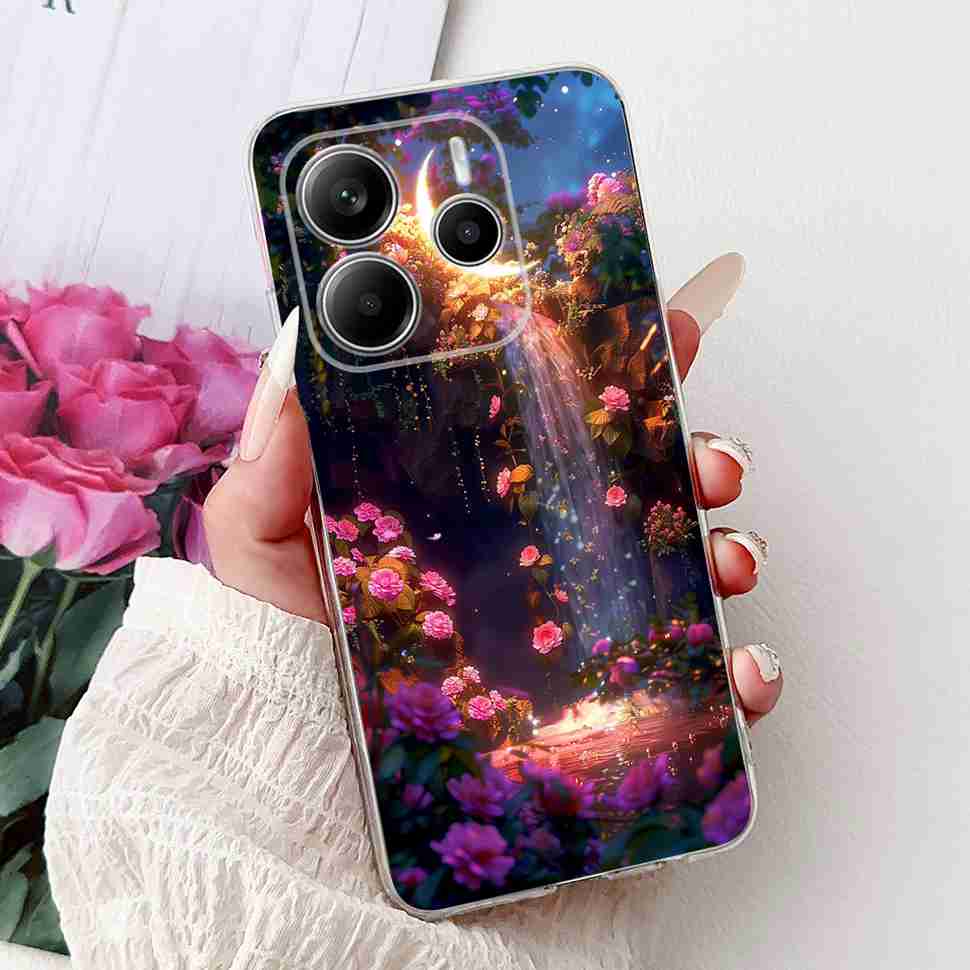 Чехол для Xiaomi Redmi Note 14 Pro 5G, красивый чехол с цветочным сердцем, мягкий силиконовый корпус для Redmi Note 14 Note14 4G, чехол