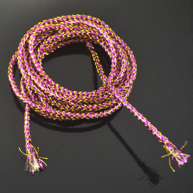 MNFT 2Packs(Total 4m) Mraided Holographic Mylar Cord 3.5mm 3mm Tubes For Fish Fly Tying Materials There Are White Lines Filling