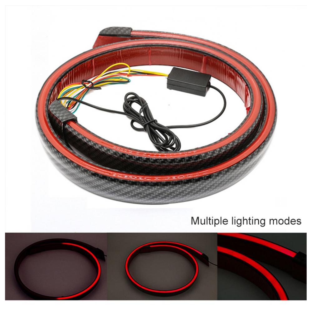 Универсальный 3-х углеродное волокно задний спойлер свет низкий свет распада прочный 240 см светодиодные автомобильные принадлежности автомобильный светодиодный спойлер свет высокая яркость