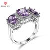 Модные женские кольца в контрактном стиле с блестящим фиолетовым цирконием, нежные аксессуары для вечеринок, женские эстетические украшения