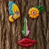 yangyizhi Colorful Tree Trunk Face Decor, Outdoor Faces, Trees Yard Art Statues, Garden Cute Funny Creative Decoration for Patio