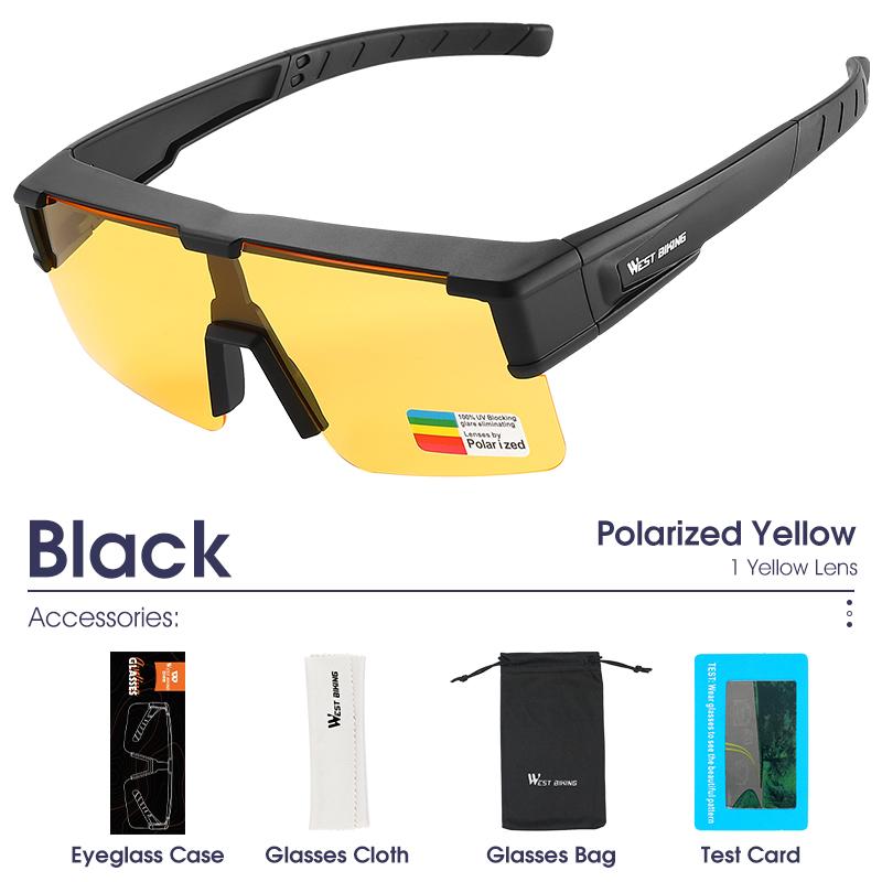 WEST BIKING Large Frame Cycling Glasses Photochromic Polarized Sports Sunglasses Men Women MTB Road Bike Bicycle Eyewear Goggles