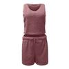 Women's Casual Solid Color Drawstring Plush Vest Shorts Coat Three Piece Suit