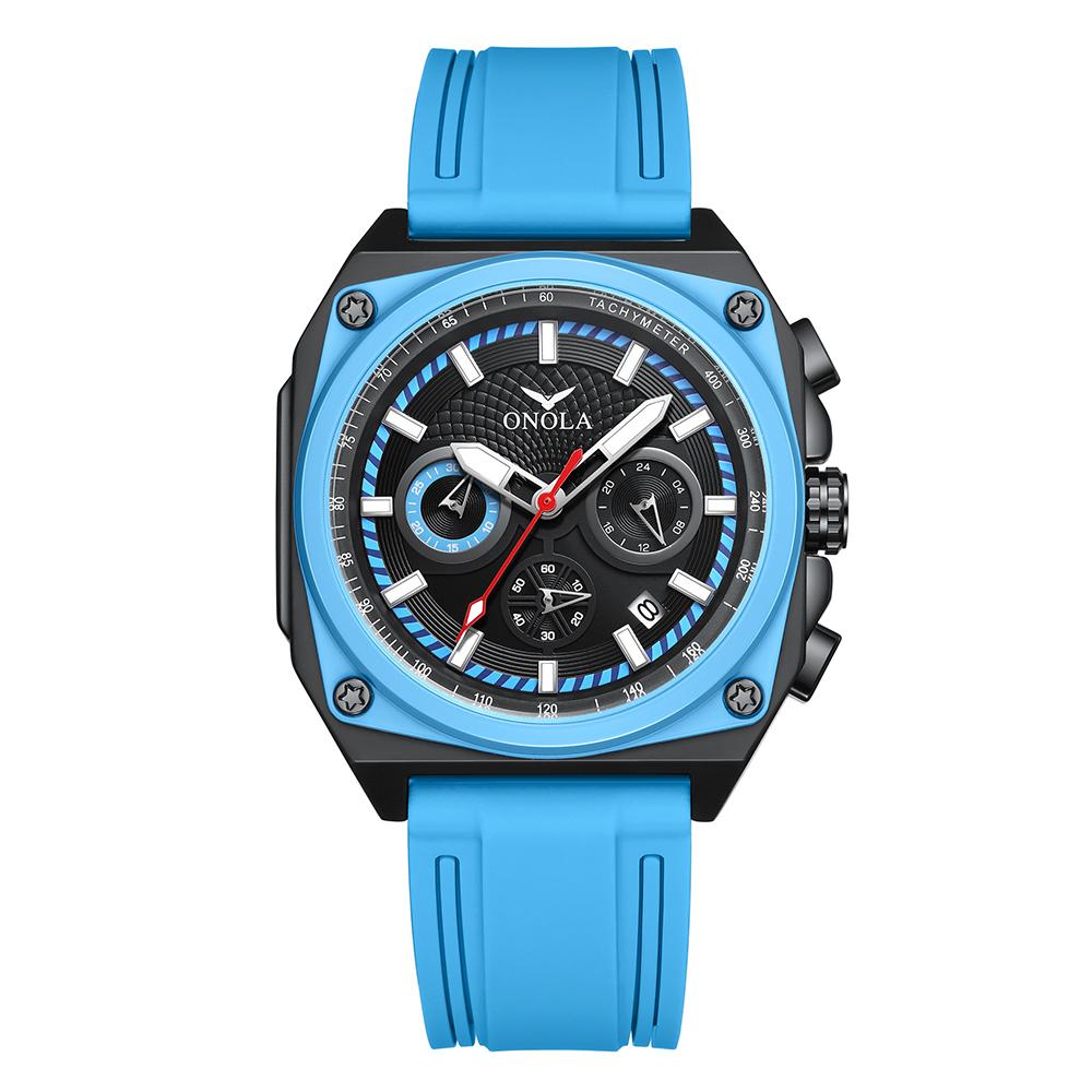 2024 New Watch Square Dial Men Fashion Business Waterproof Sports Watches Chronograph Luminous Leisure Quartz Wristwatch
