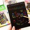 Kids Rainbow Colorful Scratch Art Kit Drawing Painting Paper Notebook with Drawing Stick Gift