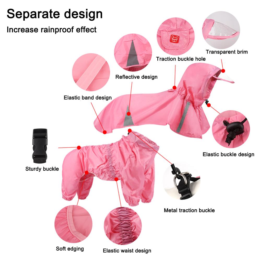 2 шт./компл. комбинезон для больших собак, дождевик, водонепроницаемая одежда для домашних животных, дождевик для средних и больших собак, дождевик для лабрадора, пончо для французского бульдога