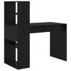 Desk with Shelf Black Oak Effect 113 x 54 x 120 cm