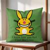 Cute rabbit Cushion Cover Natural Linen Organic Fabric DoubleSided Printing Couch Pillow Covers Home Decor