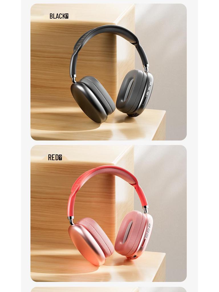 P9PROMAX Over-Ear Bluetooth Headphones, Type-C, Ultra-Long Battery Life Wireless Earbuds