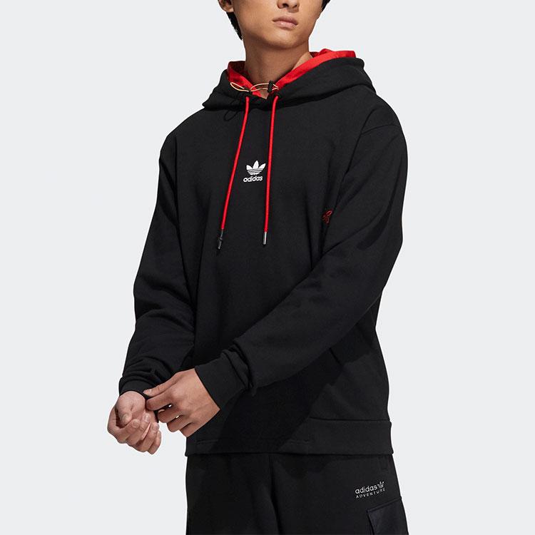 Adidas Толстовка с логотипом Originals Trefoil, мужские топы, черные HC0562