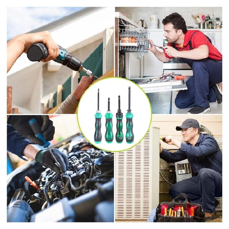Трещоточная отвертка Двойного назначения Болтоверт Телескопическая Крестовая Шлицевая Бита Ремонтная Съемная Регулируемая Отвертка