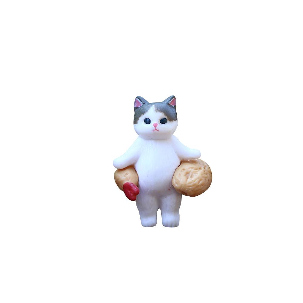 Trendy Play Food Cat Plush Doll Blind Box: Fried Shrimp & Shark Cat Figurine Desktop Ornament