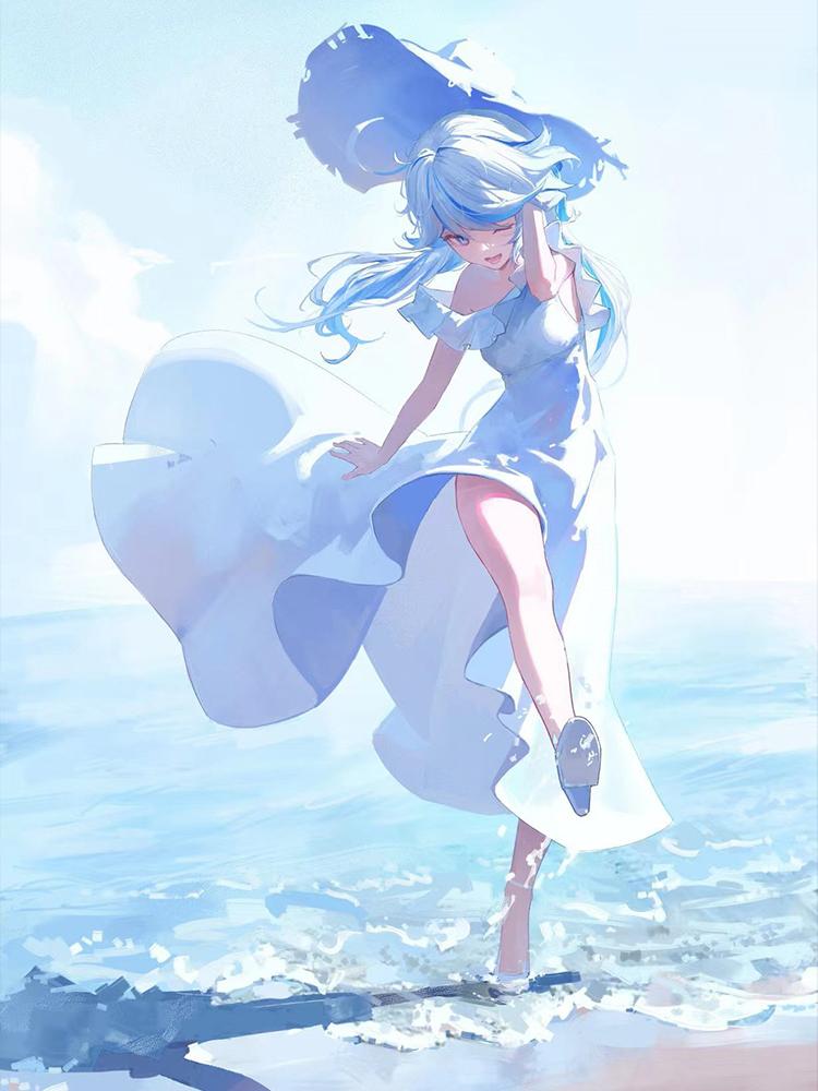 5D DIY мультфильм алмазная живопись набор мультфильм девушка крест вышивка стразами пляж ручная работа алмазная мозаика искусство ремонт подарок