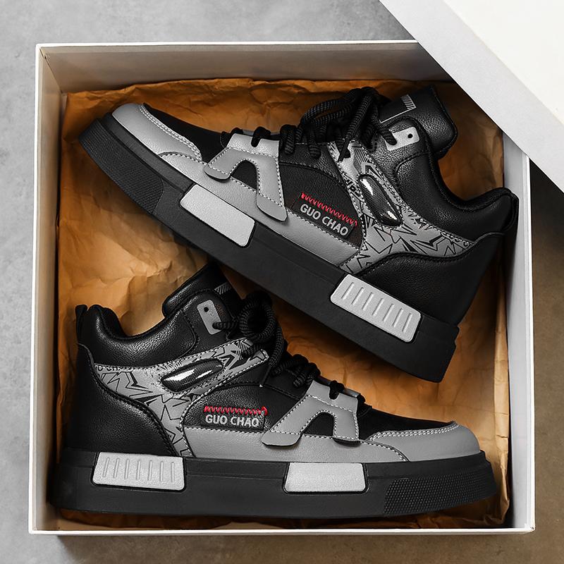 Мужская обувь Кроссовки Высокие мужские повседневные туфли Роскошные дышащие мужские туфли для ходьбы Трендовая кожаная обувь для мужчин Беговые кроссовки Мужская обувь