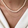 14K Gold Silver 925 Freshwater Pearl Necklace